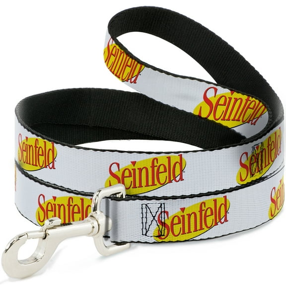 Seinfeld Pet Leash, Dog Leash, Seinfeld Spotlight Logo White, 4 Feet Long 0.5 Inch Wide