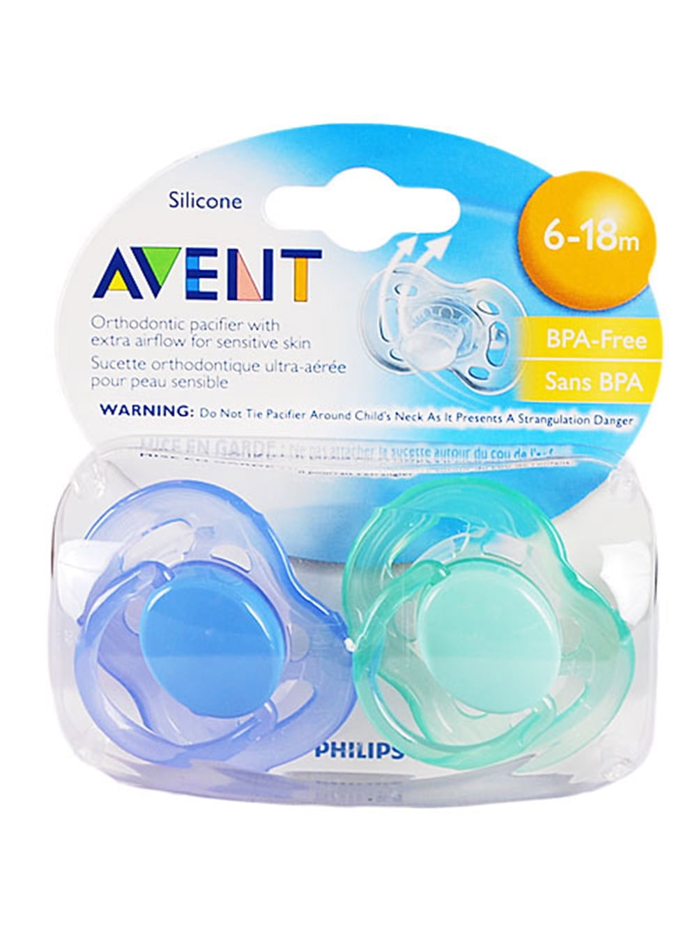 Assorted colou 6-18 Months, Pack of 2 Philips Avent SCF178/27 Freeflow Soother 