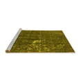 thumbnail image 2 of Ahgly Company Machine Washable Indoor Round Oriental Yellow Industrial Area Rugs, 7' Round, 2 of 4