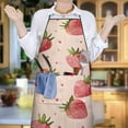 thumbnail image 6 of Strawberry Plants Fruit Heart Beige Pattern Apron-Garden Aprons for Women with Pockets-Cotton Linen Waterproof Kitchen Cooking Gardening Aprons Adjustable for Kitchen,Cooking,BBQ and Salon 33x27 Inch, 6 of 7