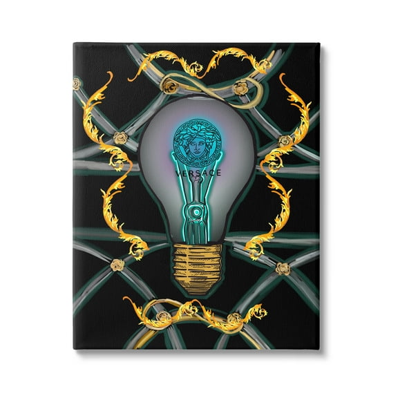 Stupell Industries Abstract Fashion Brand Lightbulb Beauty & Fashion Painting Gallery Wrapped Canvas Art Print Wall Art, 16 x 20
