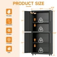 thumbnail image 3 of Firstsky Metal Garage Storage Cabinet with Wheels, Adjustable Rolling Tool Storage Cabinet with Lock, 71" Steel Locking Tool Cabinet with Doors and Shelves (Black&Gray, 71"H), 3 of 9