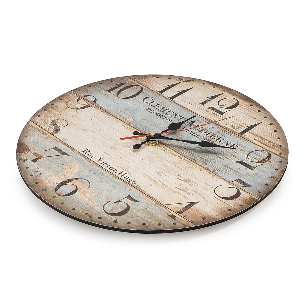 LOHAS Home 12 Inch Silent Vintage Design Wooden Round Wall Clock