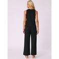 thumbnail image 4 of DARING DIVA Tank Pajama Waffle Knit Wige Leg Pants 2 Piece Lounge Set L Black, 4 of 6