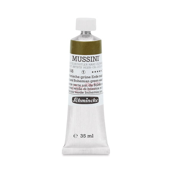 Schmincke Mussini Oil Color - Natural Bohemian Green Earth, 35 ml tube
