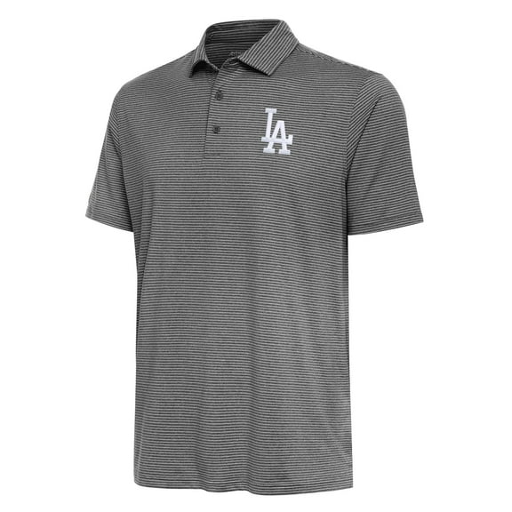 Men's Antigua  Heather Black Los Angeles Dodgers Scheme Polo