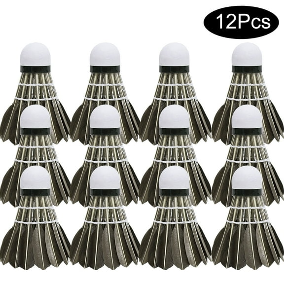 NOGIS Goose Feather Badminton Shuttlecocks 12-Pack with Great Stability and Durability for Indoor Outdoor Game Sport