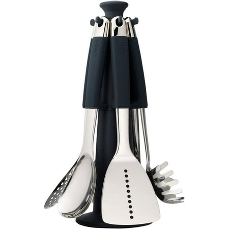 

Elevate 100 Carousel Stainless Steel Kitchen Utensil Set with Rotating Storage Stand 6-piece Black