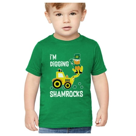 

Tstars Boys Unisex I m Digging Shamrocks Gifts for Irish St Patricks Day Tractor Kids St Patricks Day Cool Shirts Gift for Boys Irish Shirt Pride Proud Irish Toddler Kids Graphic T Shirt