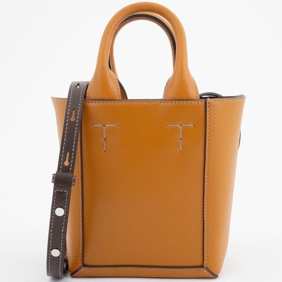 Pre-Owned Tod's Double Up Leather Bag Mini Tote XBWCLNA01T0N2B Orange Women's TOD'S