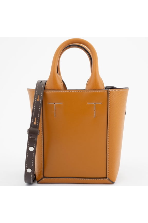 Pre-Owned Tod's Double Up Leather Bag Mini Tote XBWCLNA01T0N2B Orange Women's TOD'S