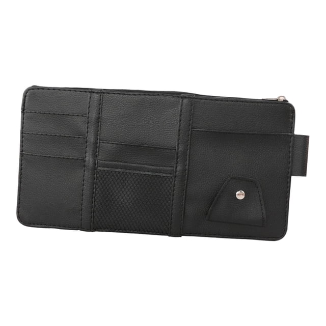 Organizador de parasol de coche, accesorios de interior de coche, bolsa de parasol, soporte de gafas multifuncional para tarjetas de gafas, bolígrafos Negro con Cremallera shamjiam Organizador de parasol