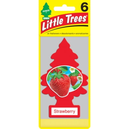 Little Trees Air Freshener Strawberry Fragrance, 6-Pack