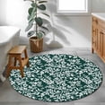 thumbnail image 3 of Round Rug 3.3Ft Washable Non-Slip, Dark Green Spring Floral Circle Area Rugs for Living Room Bedroom, Farmhouse Flowers Elegant Pastoral Indoor Floor Mats Carpet Runner for Home Decor Aesthetic, 3 of 8