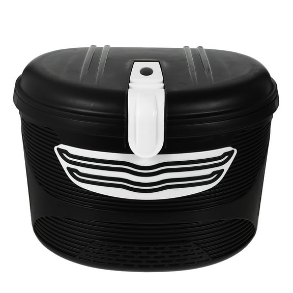 DEEPCRAFF 1Set Lockable Bike Front Frame Storage Basket Black Plastic for Electric Mountain Bike
