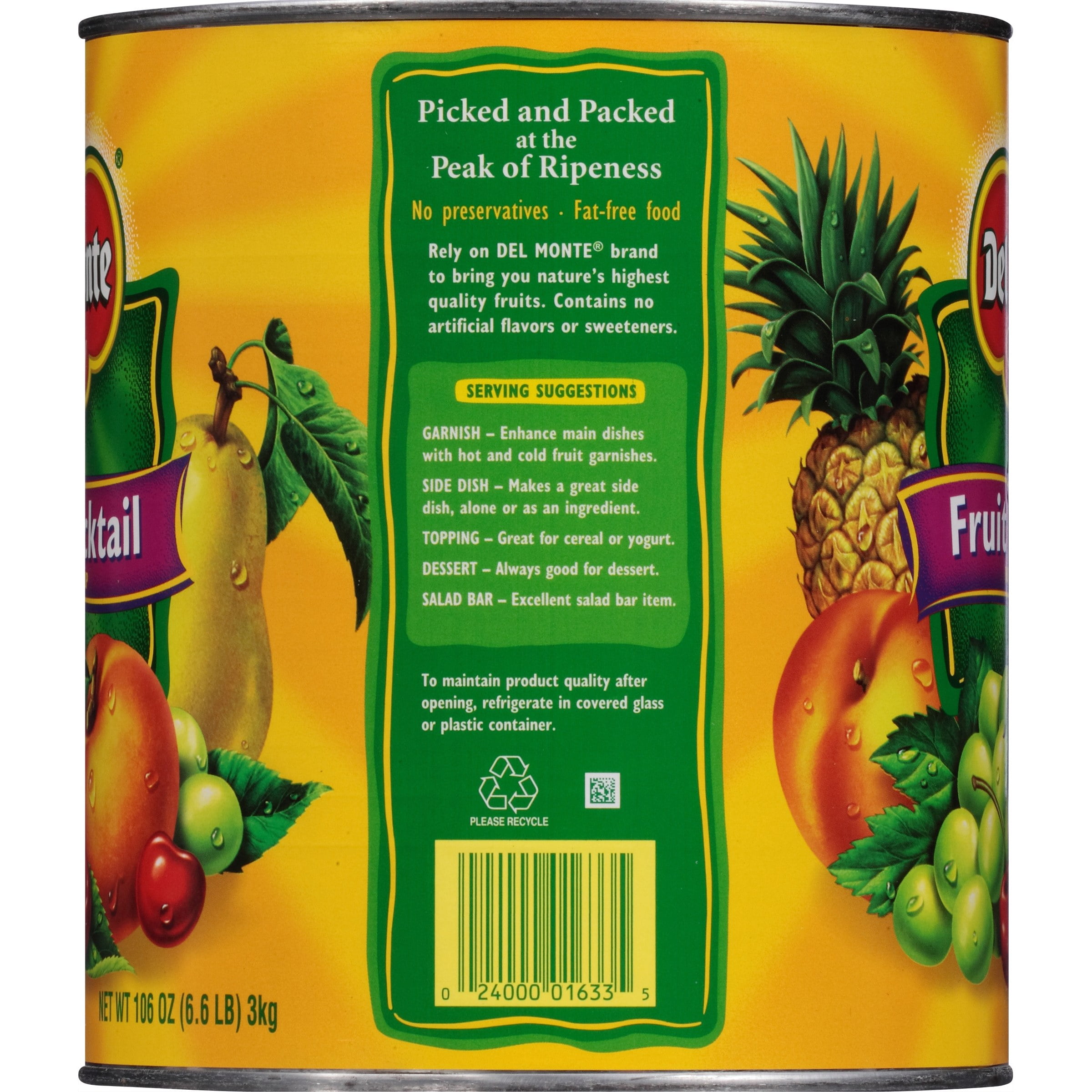 Del Monte Fruit Cocktail in Light Syrup, 106 oz can