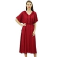 thumbnail image 1 of Bimba Kaftan pour Femmes avec Pompon Kimono Manches Longues Maxi Coverup, 1 of 9