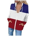 thumbnail image 1 of vdgthytj Chandails à Capuche Grande Taille pour Femmes Manches Longues Décontractées Veste à Fermeture Éclair Mode Automne Sweat à Capuche à Cordon de Serrage, 1 of 4