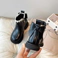 thumbnail image 4 of Toddler Girls Casual Boots Classic Style Faux Leather Boots with Bow Decoration Easy On Zipper Closure Warm Winter Footwear for Children, 4 of 8