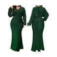 thumbnail image 2 of FOCUSNORM Robe de Soirée pour Femmes Grande Taille Pailletée à Manches Longues à Col en V Ajustée Longue Robe Formelle Robes de Bal, 2 of 6