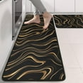 thumbnail image 2 of Kitchen Rugs Sets Of 2,Black Gold Marble Pattern Anti Fatigue Kitchen Mat Rugs Non Slip Washable,Decorative Kitchen Floor Mats for Kitchen,Sink,Laundry,17"x47"+17"x47", 2 of 5
