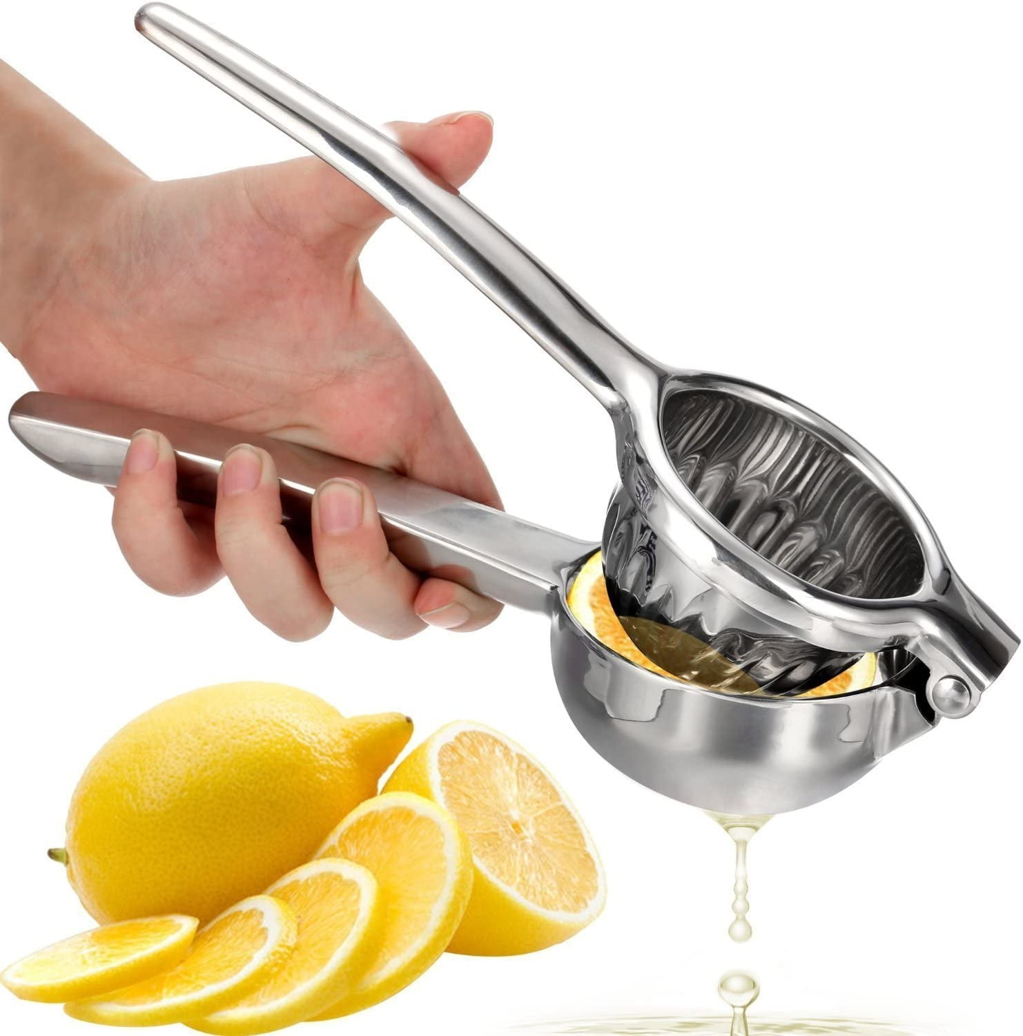 USA SELLER LEMON/LIME SQUEEZER W/STRAINER 18/8 STAINLESS STEEL FREE SHIP US ONLY 