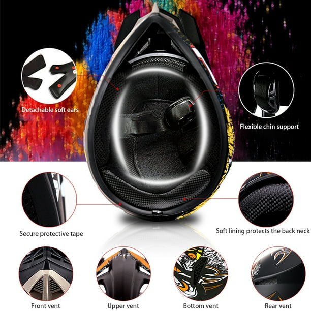 Casco de Motocross profesional para niños y adultos, casco de motocicleta todoterreno con gafas, guantes y cubierta facial