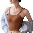 thumbnail image 2 of Mareep Blouses Sans Manches pour Femmes P-TG avec Coussin de Poitrine et Débardeur Intégré de Couleur Unie pour l'Été, Col Rond, 2 of 4