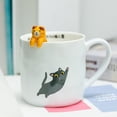 thumbnail image 4 of Cuchara de cerámica con forma de gato, minicucharas de café, cucharillas para postres, pasteles, helados, capuchinos, cocinas y restaurantes. Gato naranja, 4 of 7