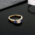 thumbnail image 3 of Gem Stone King 18K Yellow Gold Plated Silver 0.90 Ct Peach Morganite Created Sapphire Ring (Size 9), 3 of 5