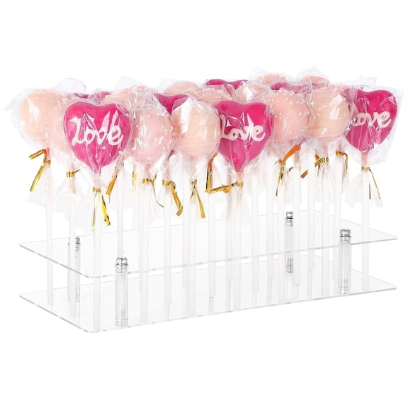 Cake Pop Holder, 21-Hole Acrylic Cake Pop Stand, Elegant Sturdy Transparent Dessert Holder, Lollipop Candy Display for Weddings Parties Bakery Showcases