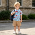 thumbnail image 2 of MEZZALL Back To School Boys Outfit Full Print Pattern Short Sleeve Tee And Matching Shorts For Kids Soft Clothes Sets, 2 of 8