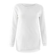 thumbnail image 4 of Dyfzdhu Fuzzy Tops for Women Plus Size Solid Long Sleeve Loose Thermal Fleece Crewneck Sweatshirts White, 4 of 5