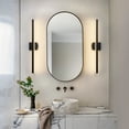 thumbnail image 2 of Minimalist Linear LED Modern Lighting Fixtures 32'' Bathroom Black Vanity Light Dimmable Over Mirror Wall Sconce for Bathroom, 2 of 10