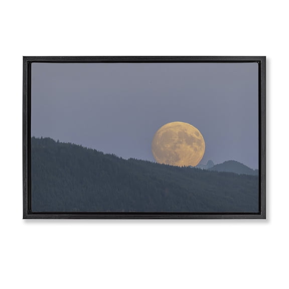 Stupell Industries Majestic Moonrise Landscape Landscape & Nature Photography Black Floater Framed Canvas Art Print Wall Art, 25 x 17