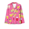 thumbnail image 5 of successthop Womens Cocktail Pajamas Long Sleeve Lapel Button Down Nightwear and Pj Pant Print Sleepwear with Pockets 2XL, 5 of 7