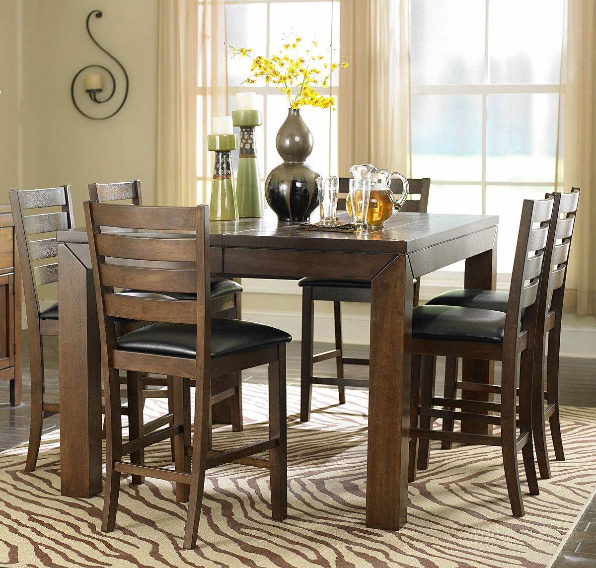 Homelegance Eagleville Butterfly Leaf Counter Height Table in Brown