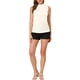 thumbnail image 2 of INSPIRAR CHIC Blusa sin mangas con cuello alto y volantes para mujer XS Blanca, 2 of 8