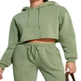 thumbnail image 1 of Sweats à Capuche pour Femmes à Cordon de Couleur Unie, 1 of 5