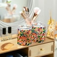 thumbnail image 3 of Yayeee 2 Pack Qtip Holder Bathroom Cotton Swab Canister with Lid Clear Dispenser Set, Pink Colorful Circles, 3 of 6