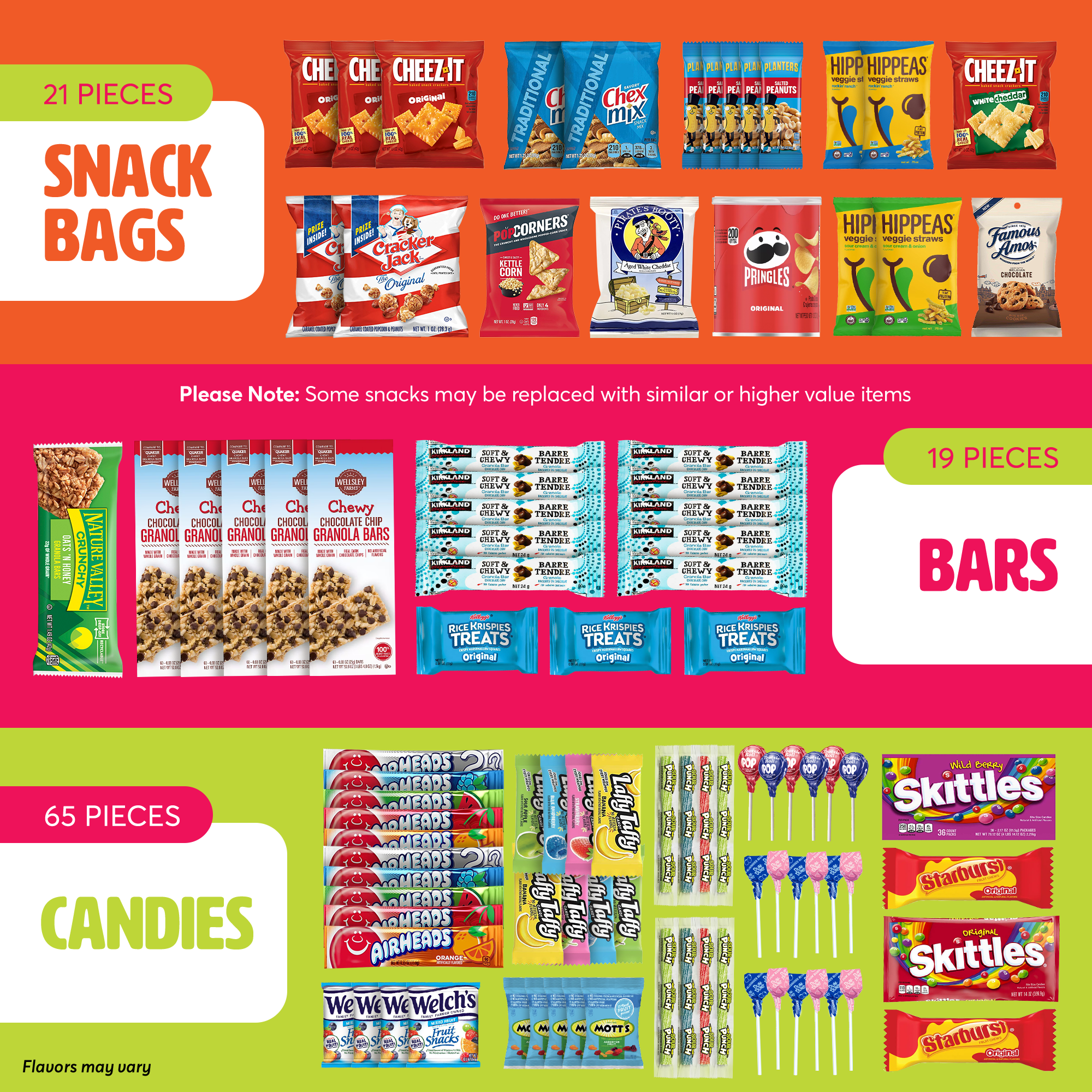 I AM Snacky Ultimate Snack Box (105 Count) Chips, Cookies, Candy, Bars - Care Package Adults