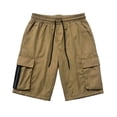 thumbnail image 4 of LiuXxxx Casual Cargo Shorts with Multiple Pockets for Athletic Hiking Training Outdoor Sports Lightweight Breathable Elastic Waist Summer Khaki M, 4 of 5