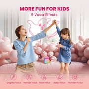 BONAOK Mini Karaoke Machine, Portable Karaoke Speaker with 2 Wilreless Microphones for Home Party, Birthday Gifts, Pink