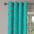 thumbnail image 2 of Ambesonne Valentines Grommet Curtain, Celebration Romance, 50" x 96", Red Fuchsia Teal, 2 of 6