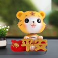 thumbnail image 4 of Adorable figura en miniatura de tigre con cabeza meneando la cabeza, escultura, adorno del zodiaco Seguridad, 4 of 7