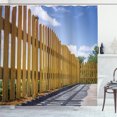 thumbnail image 1 of Ambesonne Fence Shower Curtain, Terrace in Summer Day Sky, 69"Wx70"L, Pale Coffee Violet Blue, 1 of 3