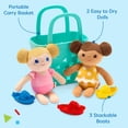 thumbnail image 3 of Battat Snuggle & Splash Bath Doll Set with Water-Safe Plush Dolls, Basket, and Stacking Boats for Toddlers 2 Years +, 3 of 8