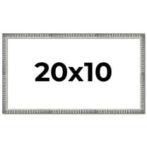 20x10 Frame Silver Grey Distressed Solid Wood Picture Frame | 0.75 Inch Moulding Width | Interior