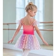 thumbnail image 4 of Aideaone Toddler Girls Ballet Leotard with Tutu Skirt Ruffle Sleeve Dance Costume Ages 3-7, 4 of 7