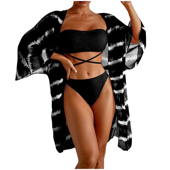 REORIAFEE Women Bikini Set Sports Swimsuit Bathing Suit Beach Vacation Swimsuit Bikini Set Black L